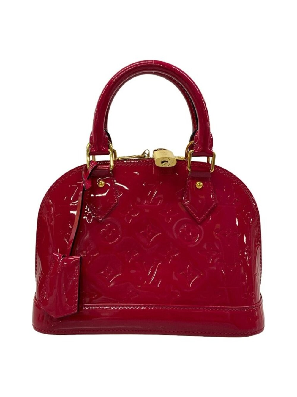 Louis Vuitton Handbag Monogram Vernis Alma BB Magenta Leather